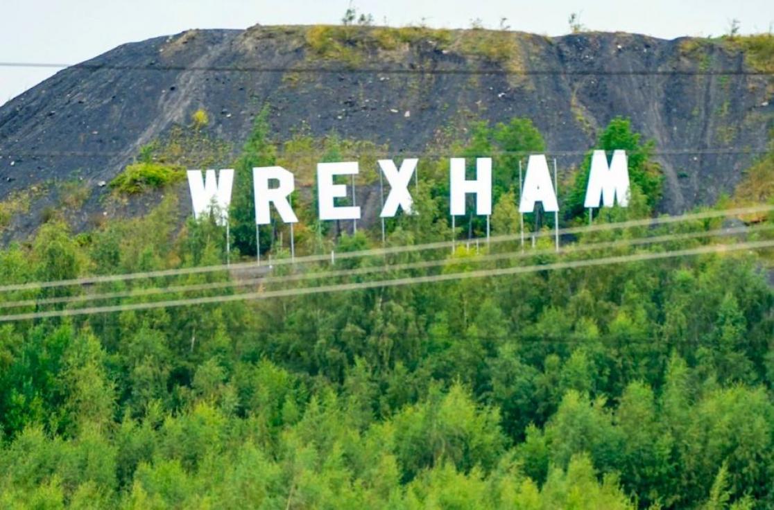 The famous Wrexham Hollywood-style sign.